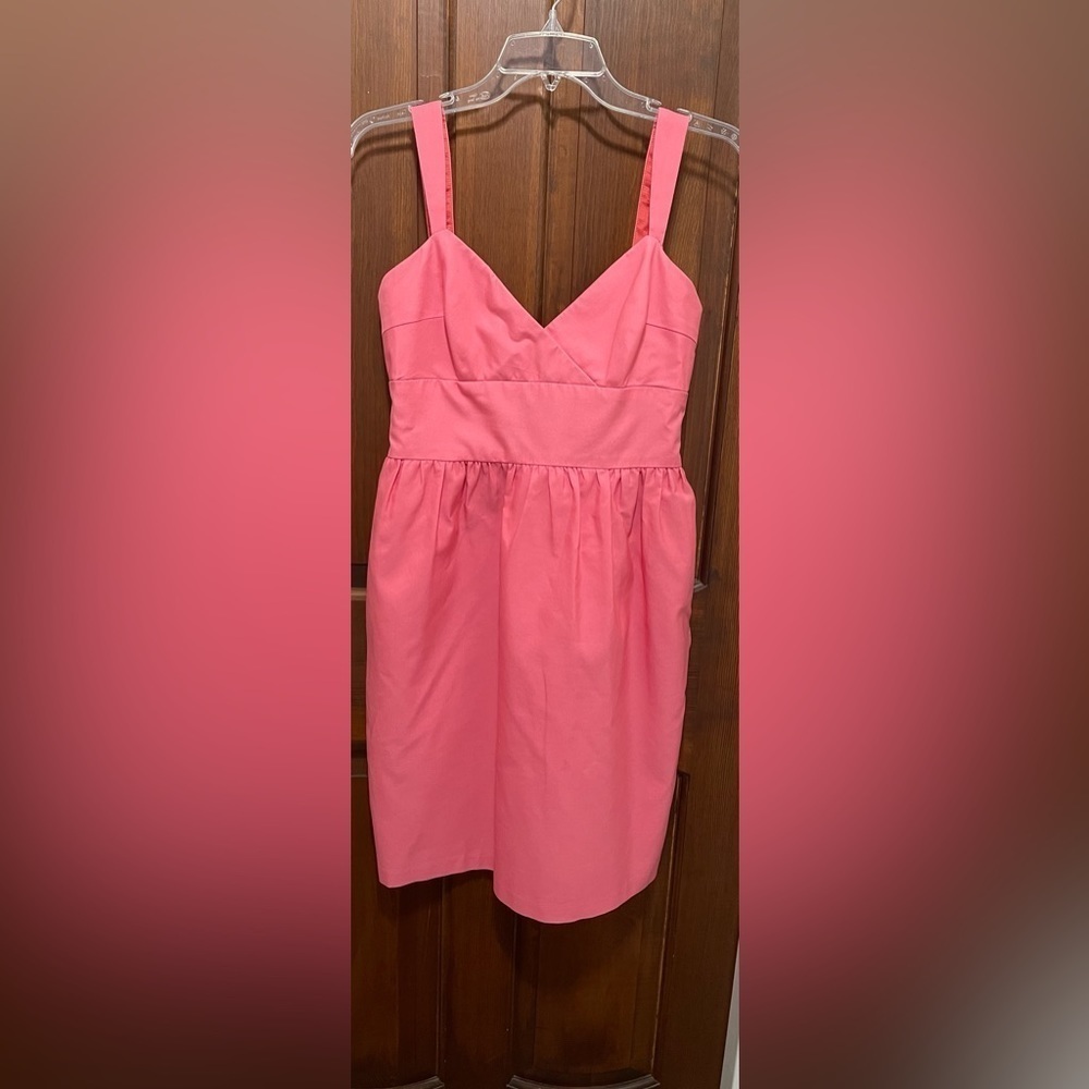 Priscilla of Boston size 6 pink cotton sleeveless , with 1 1/4” W strap dress - Picture 1 of 6